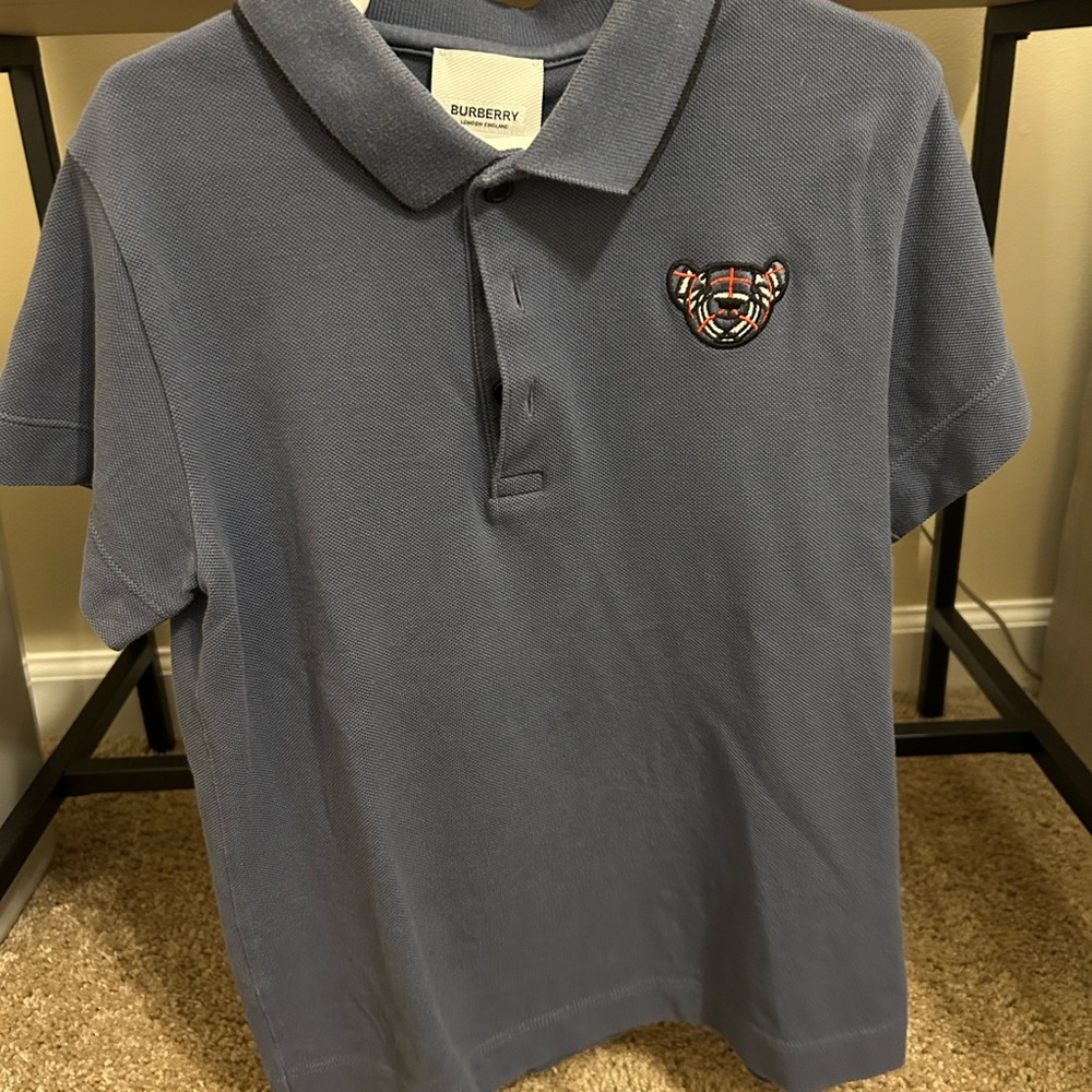 Burberry Blue Polo Shirt Classic Design
